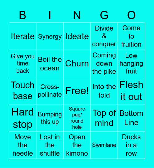 Nectar Buzzword Bingo! Bingo Card