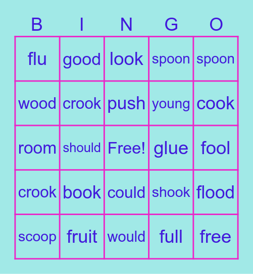 Short and Long oo Bingo Card