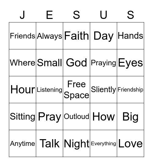 How to Pray: Bingo Card