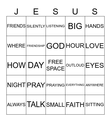 HOW TO PRAY: Bingo Card