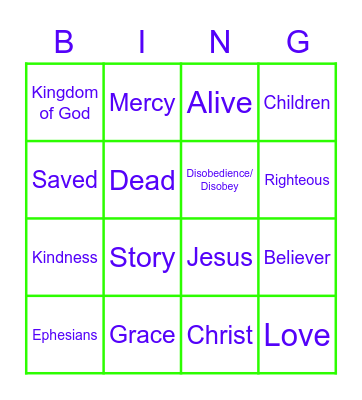 Sermon Bingo Card