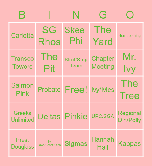 Spr. 97 24th AKAversary Bingo Card