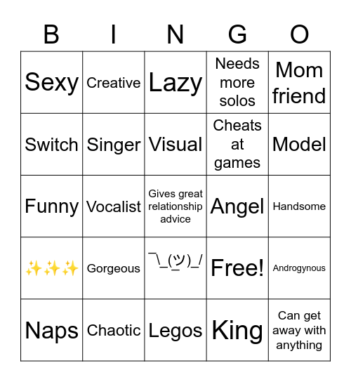 Jeonghan Bingo Card