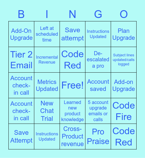 Client Success Bingo Card