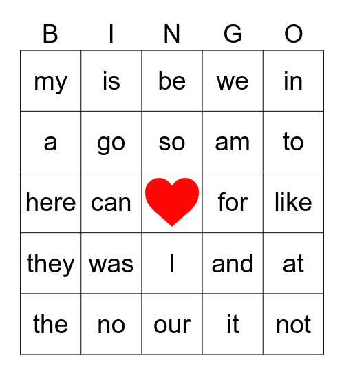 Name:______________________________ Bingo Card