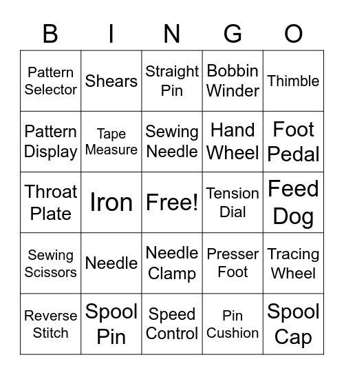Sewing Equipment and Machine Review Bingo Card