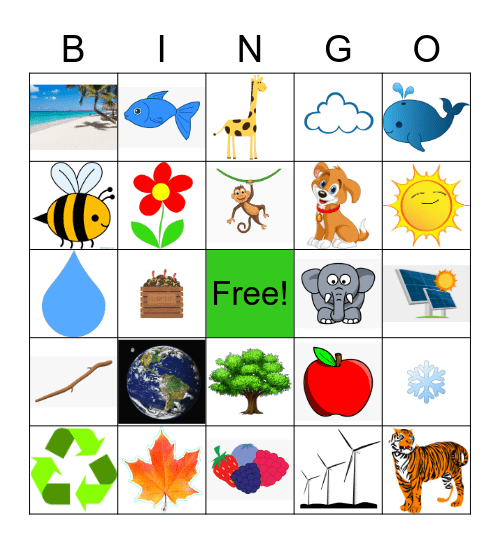 Going Green Bingo Card