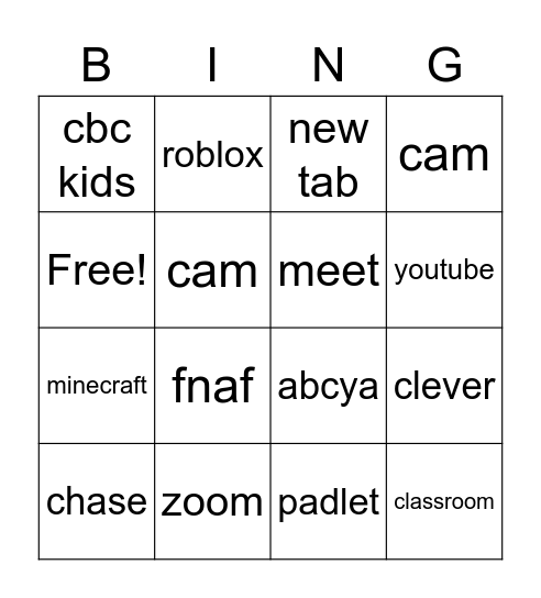 games tabs and app bingo Card