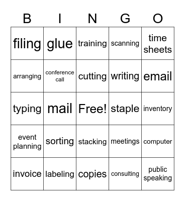 Employment Bingo Card