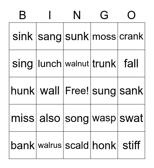 always Bingo Card