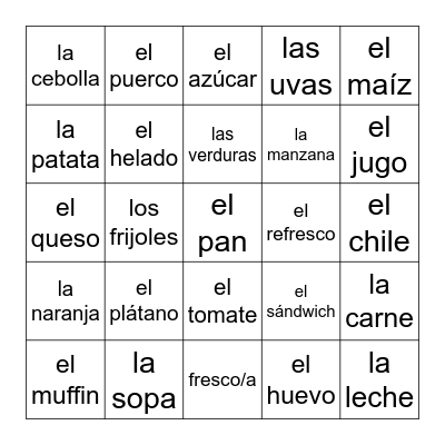 Chapter 7 Part 1 Bingo Card