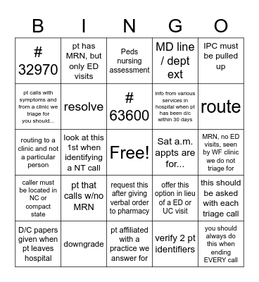 PCHA   BINGO Card