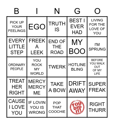ETH003     KAMIKAZI KARAOKE Bingo Card