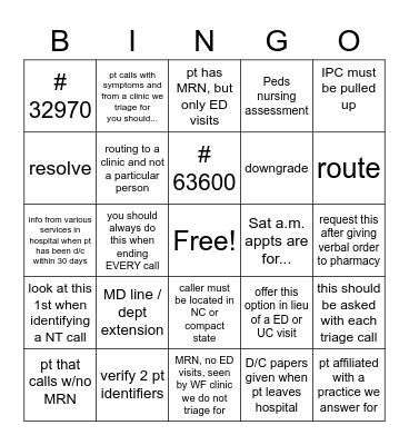 PCHA   BINGO Card