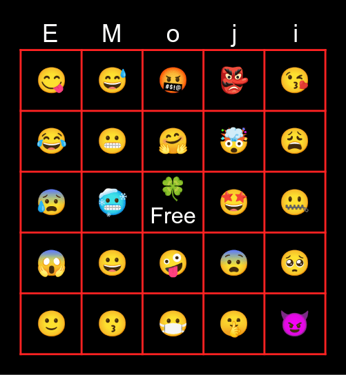 Emoji Bingo Card