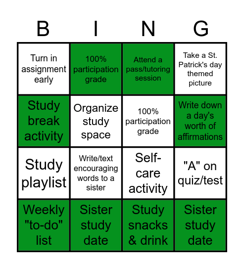 KD Bingo 3/4-3/17 Bingo Card