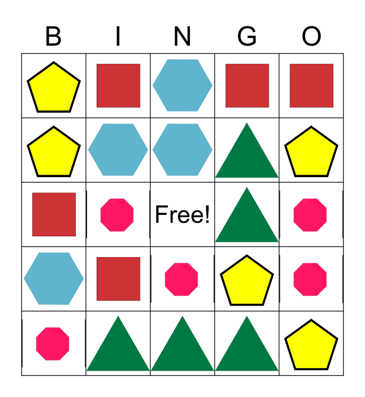 Shape Bingo Card