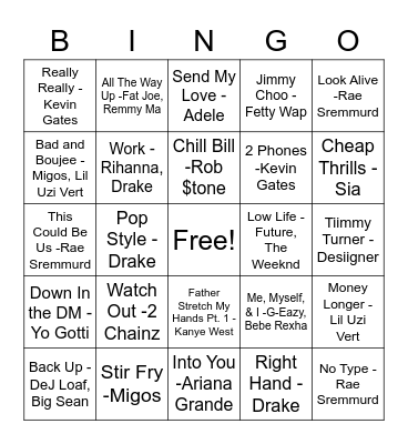 Summer of '16 Bingo Card