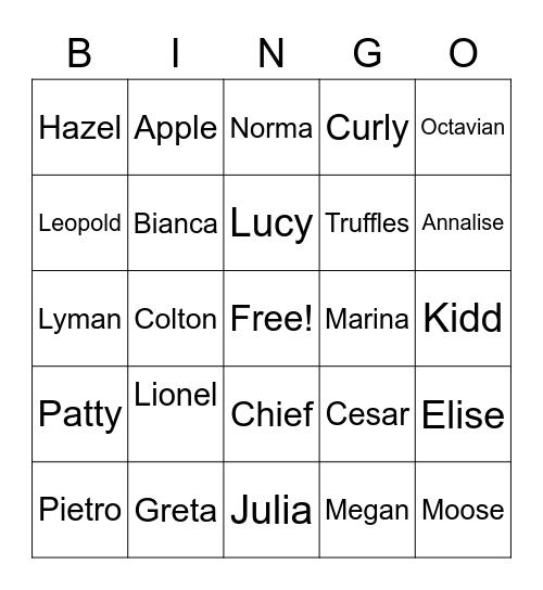 animal crossing bingo Card