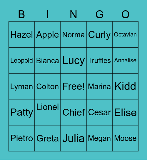 animal crossing bingo Card