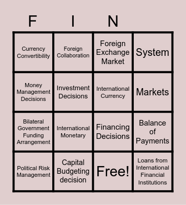 FIB Bingo Card