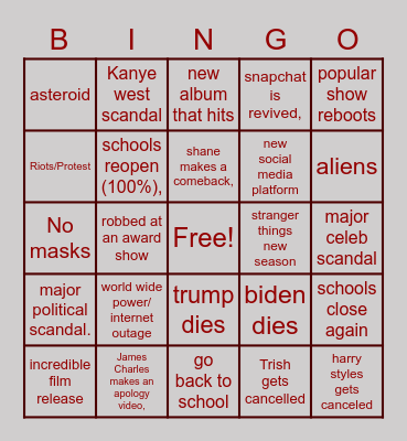 2021 BINGO Card