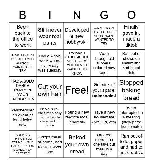 Glu - 2020 A Year in Review Bingo Card