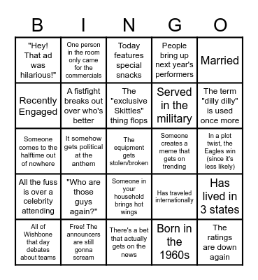 Siblings Retreat Bingo Card