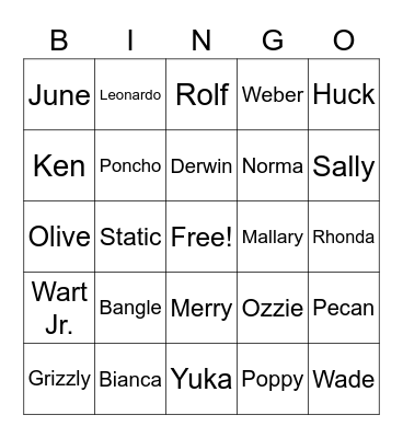 Animal Crossing Bingo Card