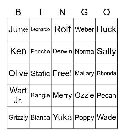 Animal Crossing Bingo Card