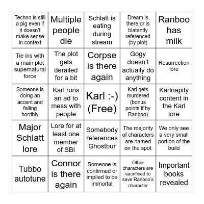 Haunted House Tales Bingo Card Bingo Card