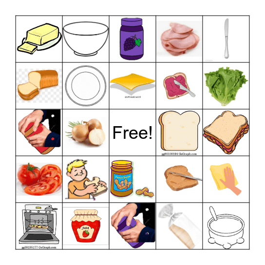 make a sandwich plus bowl pot oven Bingo Card