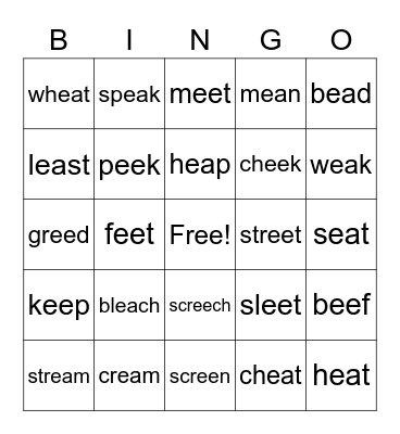 EE and EA Bingo Card