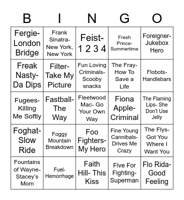 Total-Quiz.Com Presents: Radio Bingo "F" It Up Bingo Card
