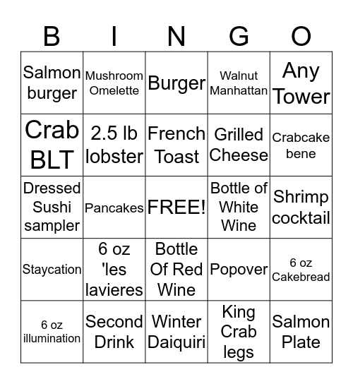 AG Brunch Bingo Card