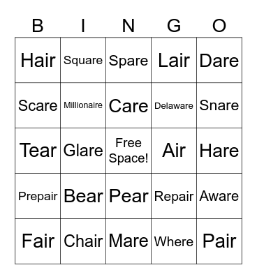 Final /r/ -AIR Bingo Card