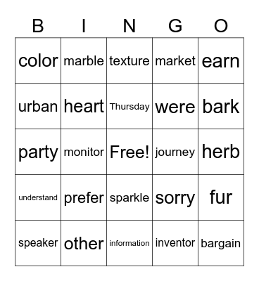 R Bingo-2 Bingo Card