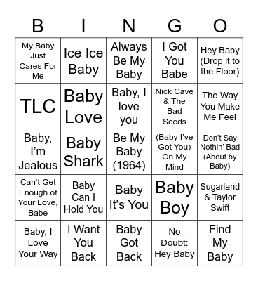 Lara's Baby Bingo Card