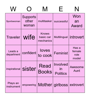 WOMEN'S DAY Bingo Card