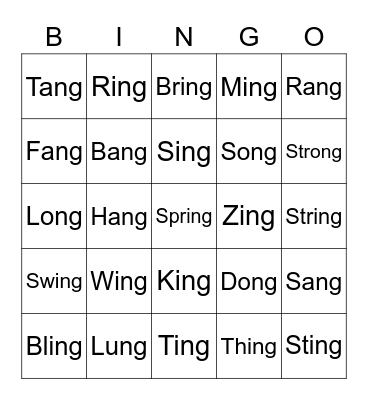 NG Bingo Card