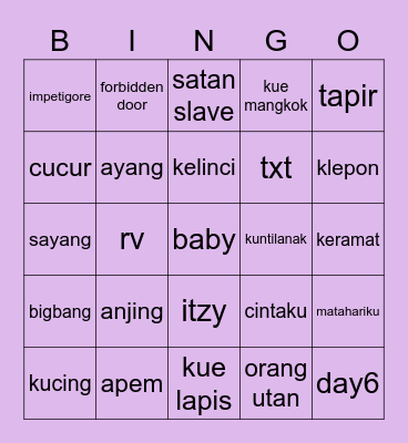 t i t i Bingo Card