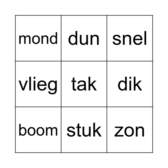 Dierboek Bingo Card