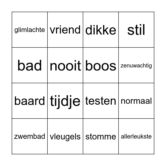 Helemaal Norman Bingo Card