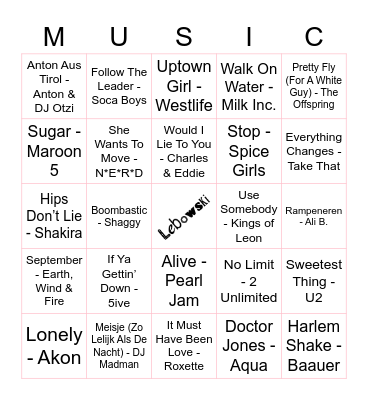106 Bingo Card