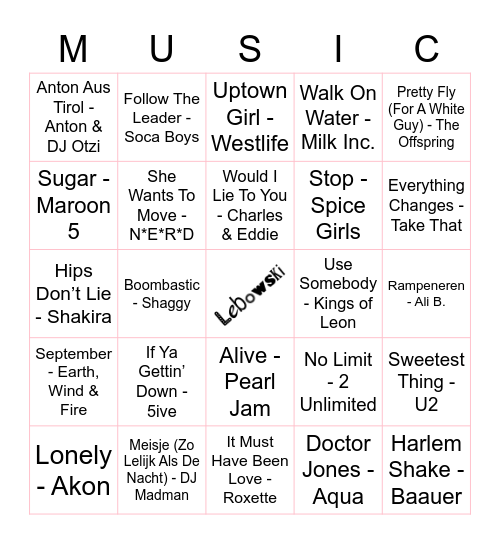 106 Bingo Card