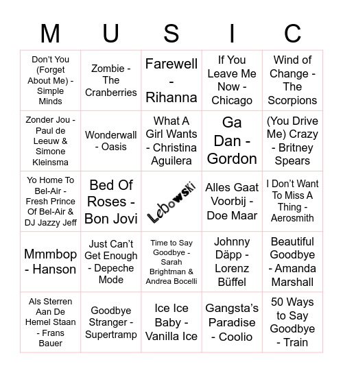 306 Bingo Card