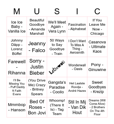 307 Bingo Card