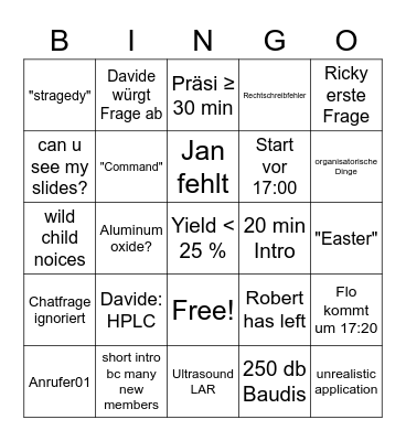 MC SEMINAR Bingo Card