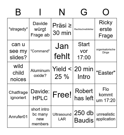 MC SEMINAR Bingo Card