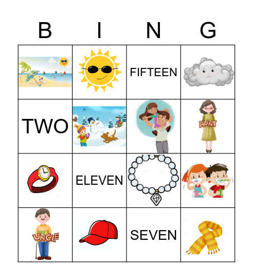 VOCABULARY BINGO Card